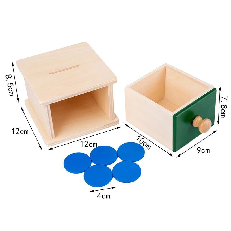 Montessori Ball and Dual-Sided Coin Drop Activity - Object Permanence Box