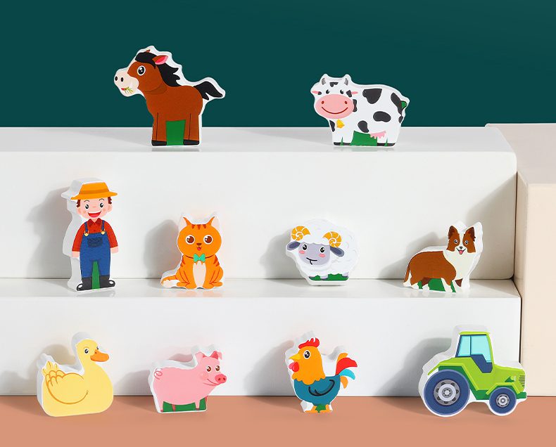 Wooden Barn Shape Sorter - Farm Animal Puzzle and Fine Motor Activity