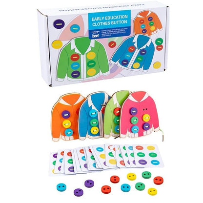 Button Matching and Lacing Set - Fine Motor and Color Sorting Activity