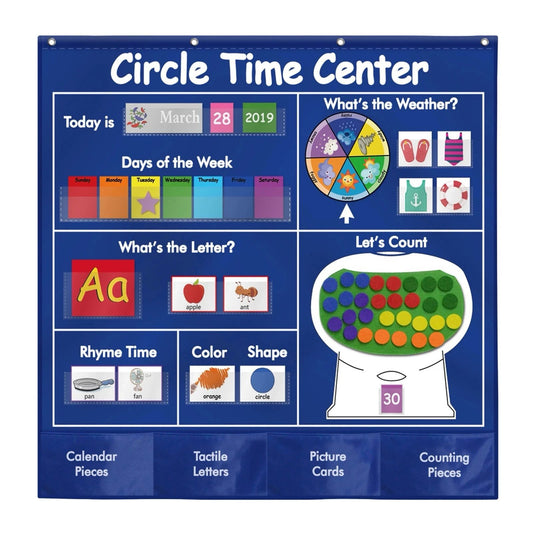 221 piece circle time wall chart interactive learning board for classroom homeschool and daycare use
