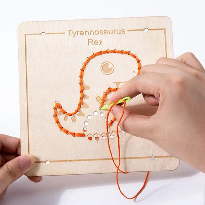 Wooden Embroidery Board Set - Sewing Practice for Fine Motor Development