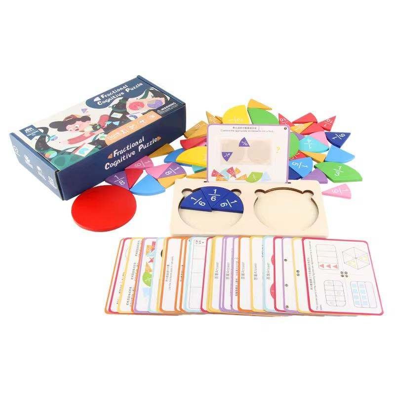 Montessori Fraction Puzzle - Wooden Cognitive Learning Set