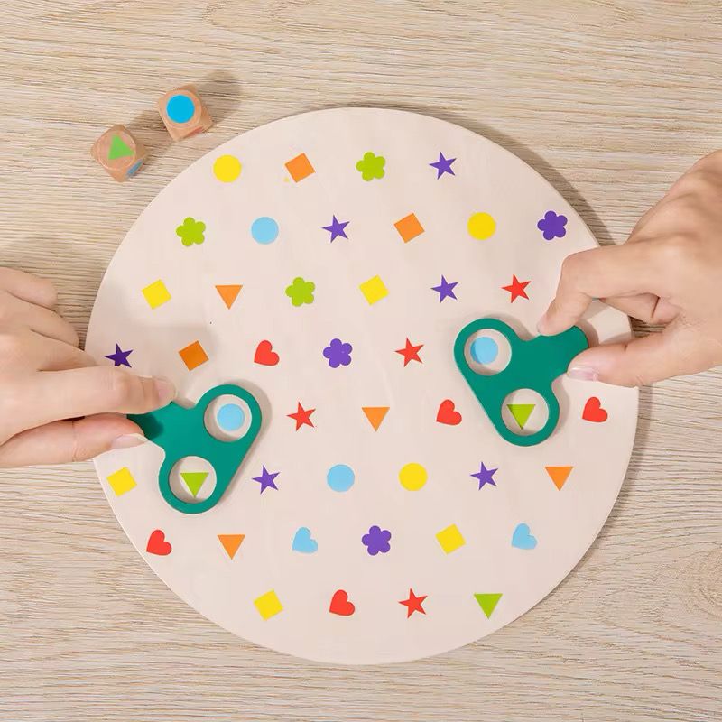 Lisa Rd Matching Board Wooden Color and Shape Matching Board – Fine Motor Learning Activity f ...