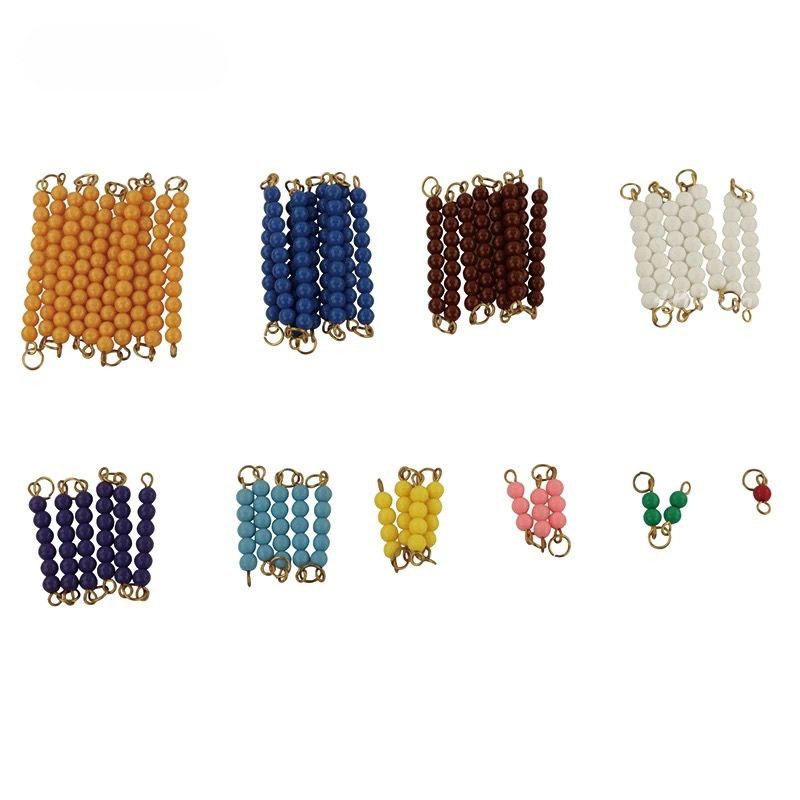 Montessori Short Bead Chains with Wall Frame - Multiplication and Skip Counting Material