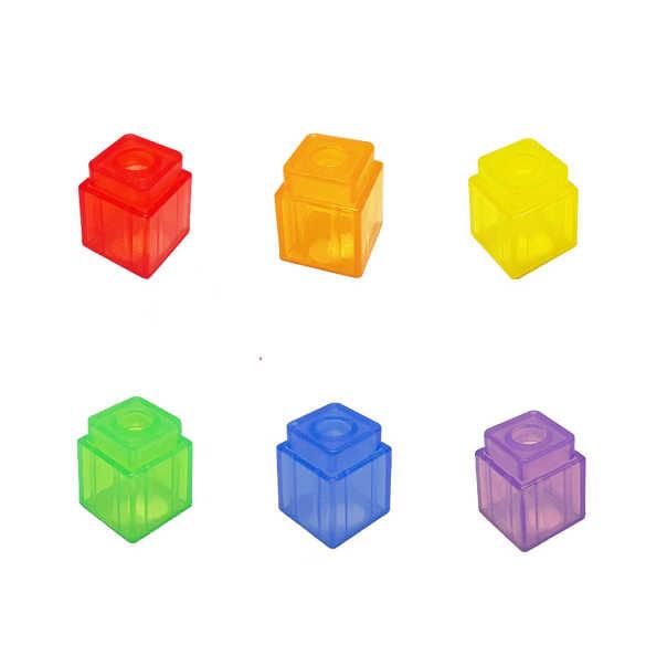 Colorful link cubes STEM math learning toy for addition, subtraction, and number recognition