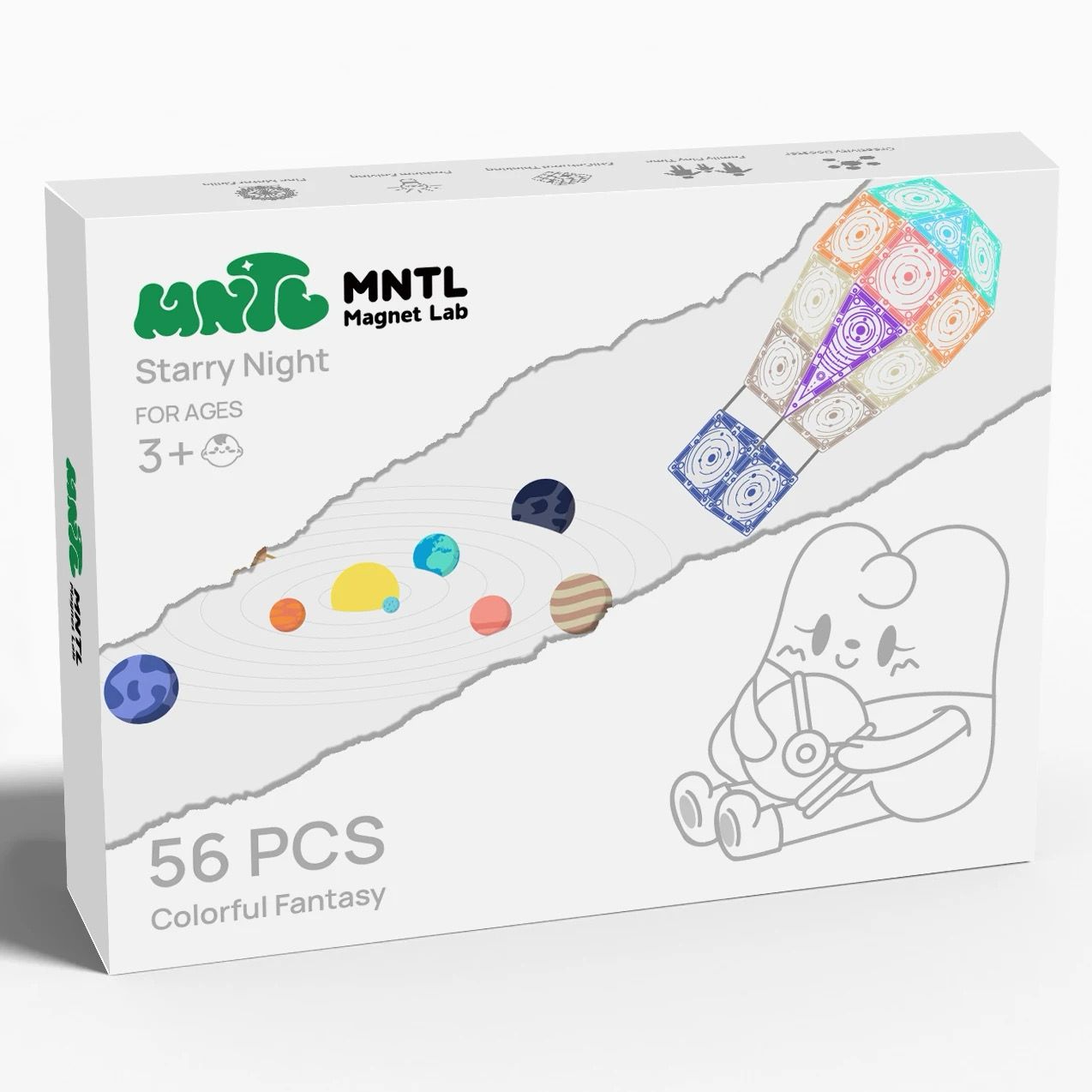 Magnetic Tiles – (56 and 136 PCS) – Open-Ended STEM Learning and Construction Play
