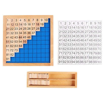 Montessori Mini Hundred Board - Compact Number Sequencing for Early Math Skills