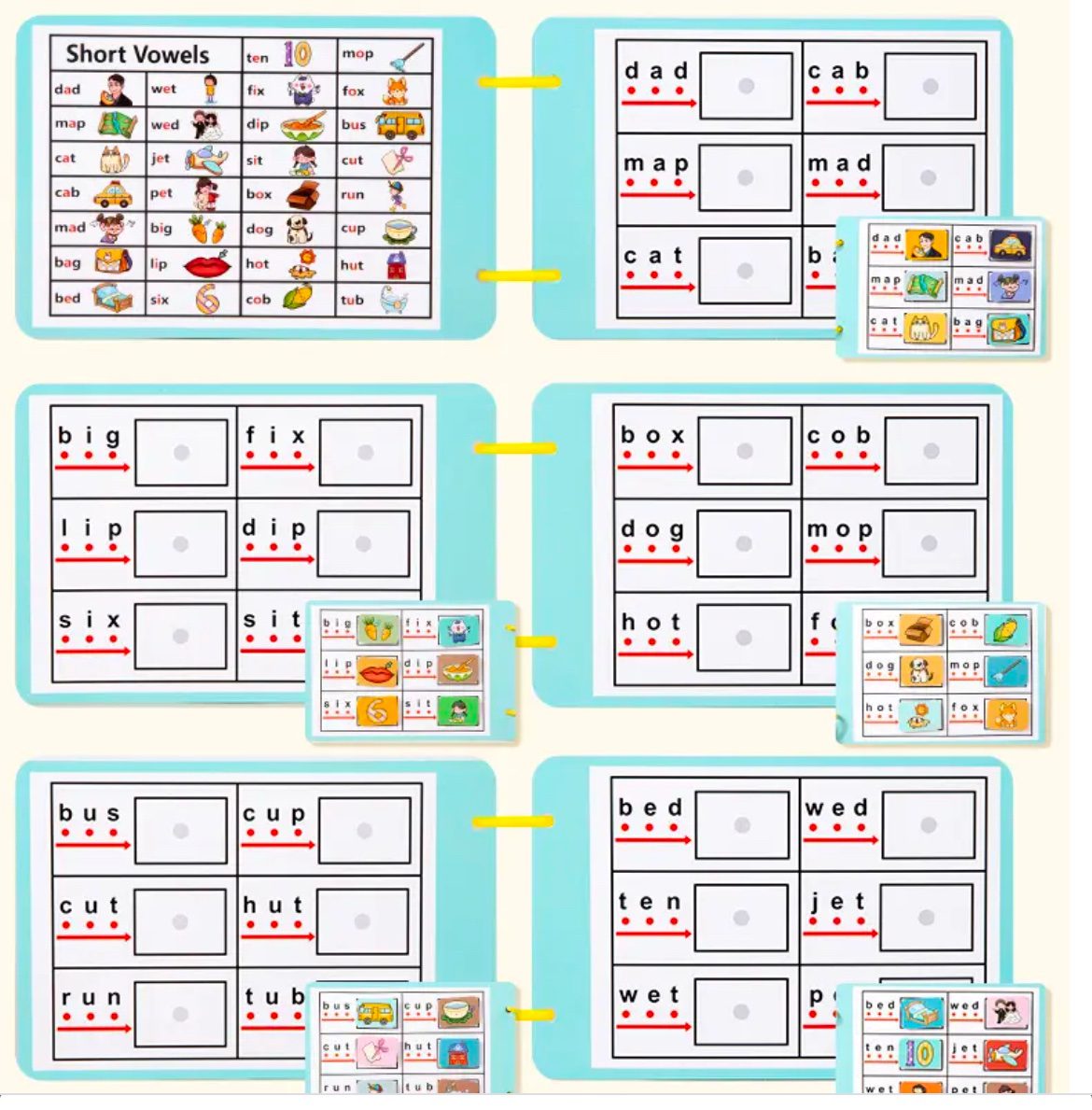 CVC Busy Book – Phonics Learning Activity for Toddlers and Preschoolers