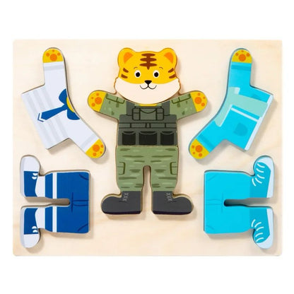 Dress-Up Puzzle – Wooden Mix and Match Animal Outfits