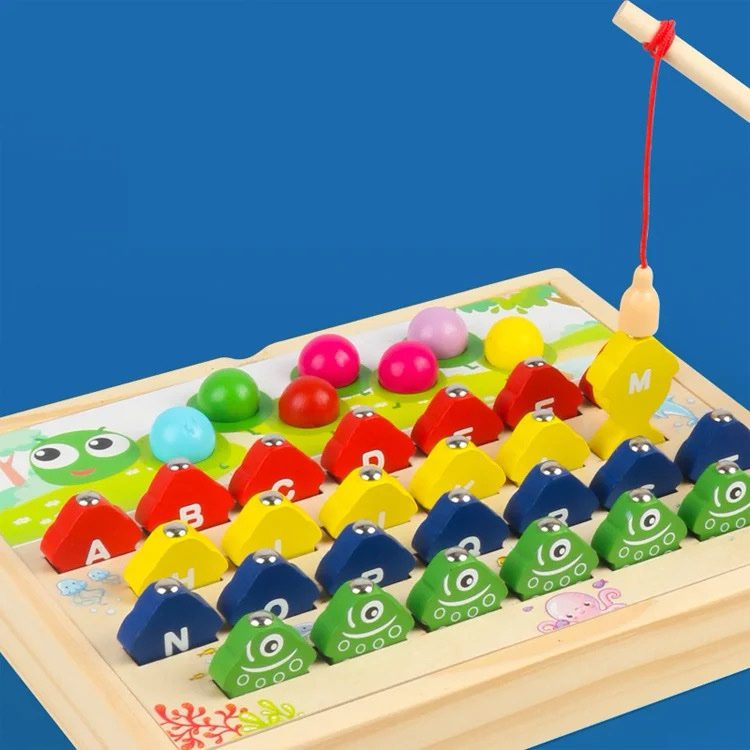 Magnetic Alphabet Fishing and Caterpillar Bead Sorting Game – Montessori-Inspired Activity for Letter Recognition, Sorting and Fine Motor Skills