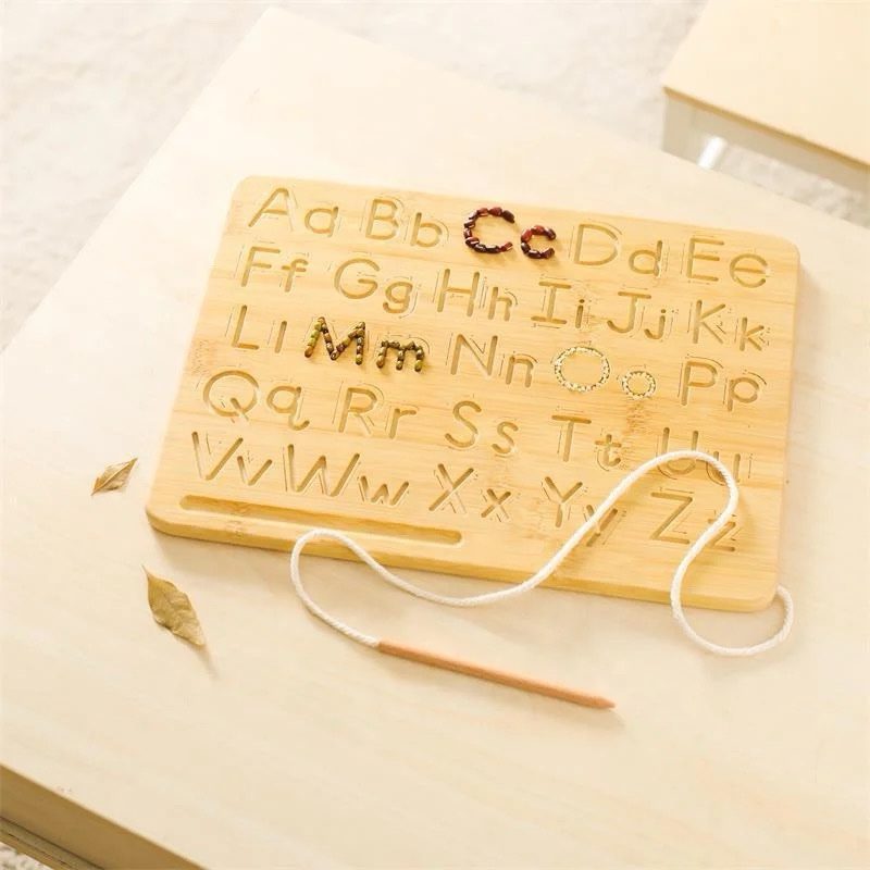 Montessori Double-Sided Tracing Board - Uppercase and Lowercase Letters and Numbers, Shapes and Lines