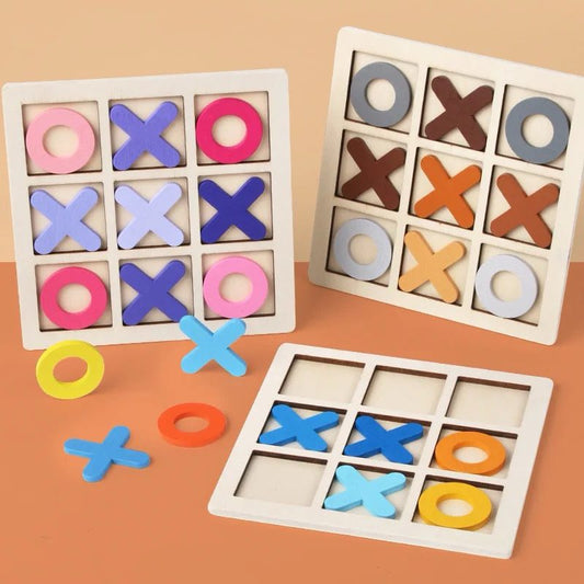 Wooden Tic Tac Toe Game – Classic Strategy Puzzle for Kids and Families