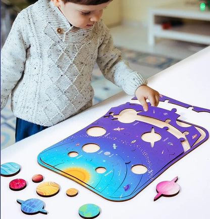 STEM Educational Solar System Puzzle – Learn Planet Order and Spatial Awareness Through Play