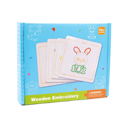Wooden Embroidery Board Set - Sewing Practice for Fine Motor Development