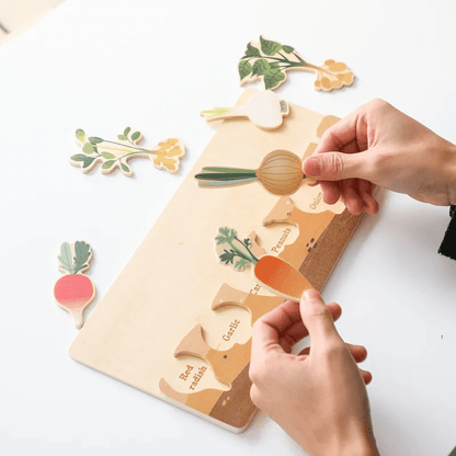 Wooden Root Vegetable Puzzle – Educational Food Group Activity for Kids