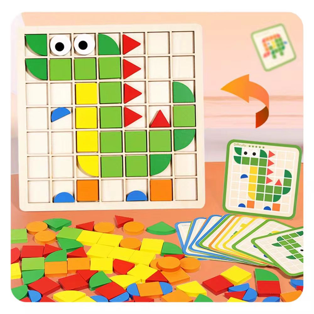 Educational wooden mosaic puzzle for children