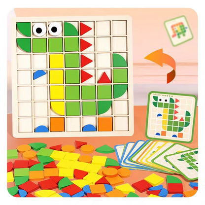 Educational wooden mosaic puzzle for children