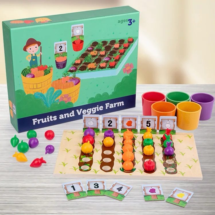 Farm Vegetables and Fruits Sorting Game – Learn Colors, Numbers and Categories