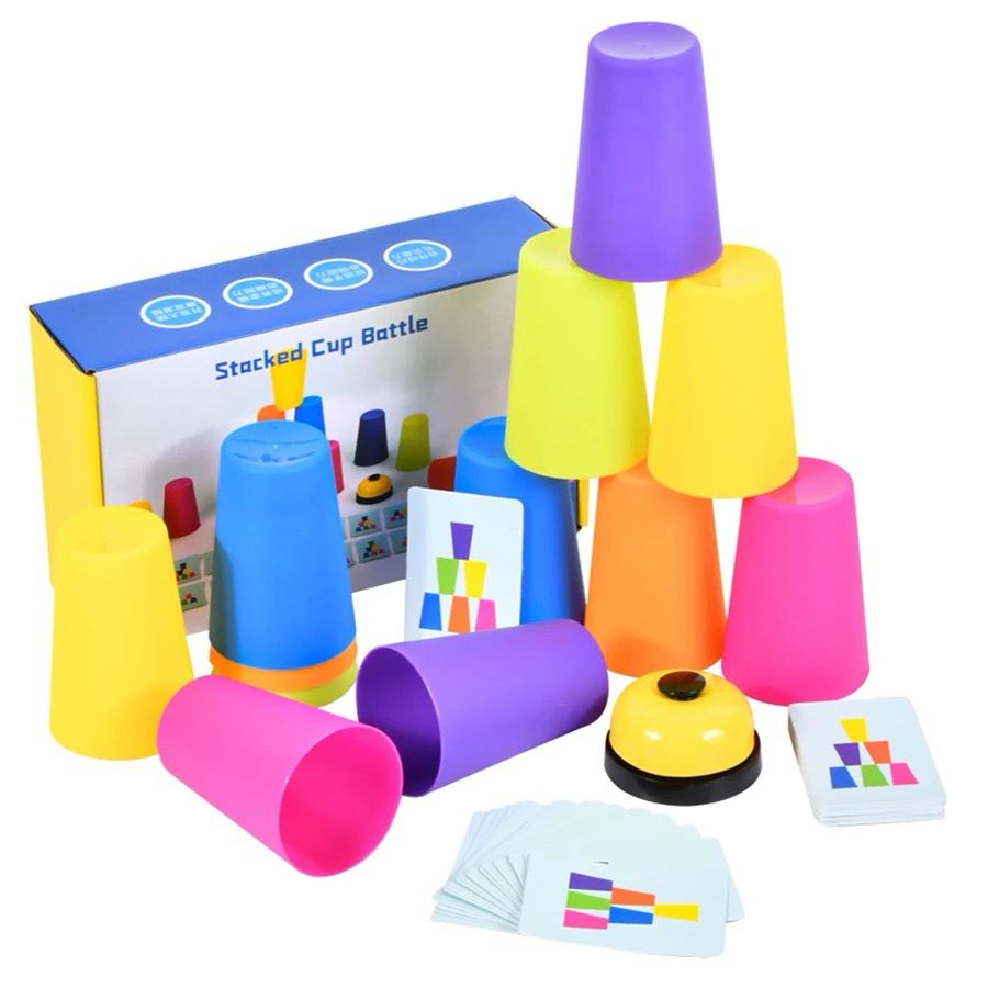 Fast-Paced Cup Stacking Battle – 2-Player Speed and Matching Game for Fine Motor and Cognitive Skills