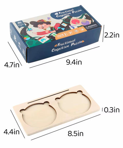 Montessori Fraction Puzzle - Wooden Cognitive Learning Set
