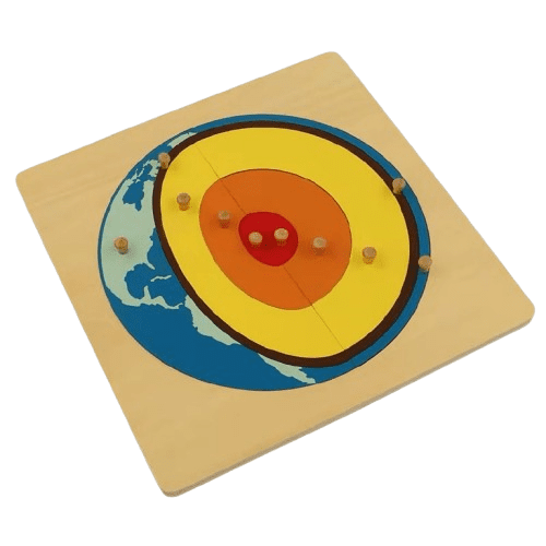 Montessori Layers of the Earth Puzzle with Wooden Knobs - Cultural Geography Material