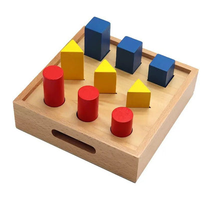 Toddler Montessori shape and size sorting activity