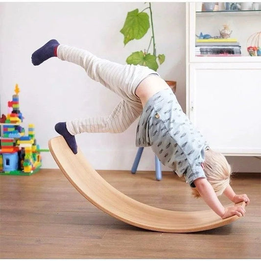 Wooden Balancing Board - Open-Ended Gross Motor Toy for Balance, Core Strength and Imaginative Play