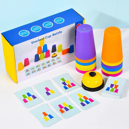 Fast-Paced Cup Stacking Battle – 2-Player Speed and Matching Game for Fine Motor and Cognitive Skills