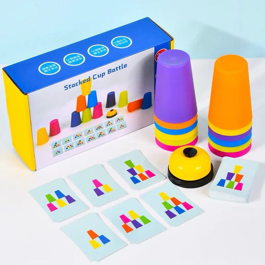 Fast-Paced Cup Stacking Battle – 2-Player Speed and Matching Game for Fine Motor and Cognitive Skills