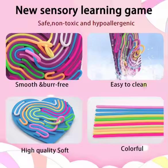 Silicone Lacing Maze Boards - Fine Motor and Tactile Sensory Activity for Kids