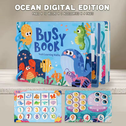 Mini Busy Book - Ocean Math Theme | Learn Numbers, Counting and Fractions with Underwater Fun