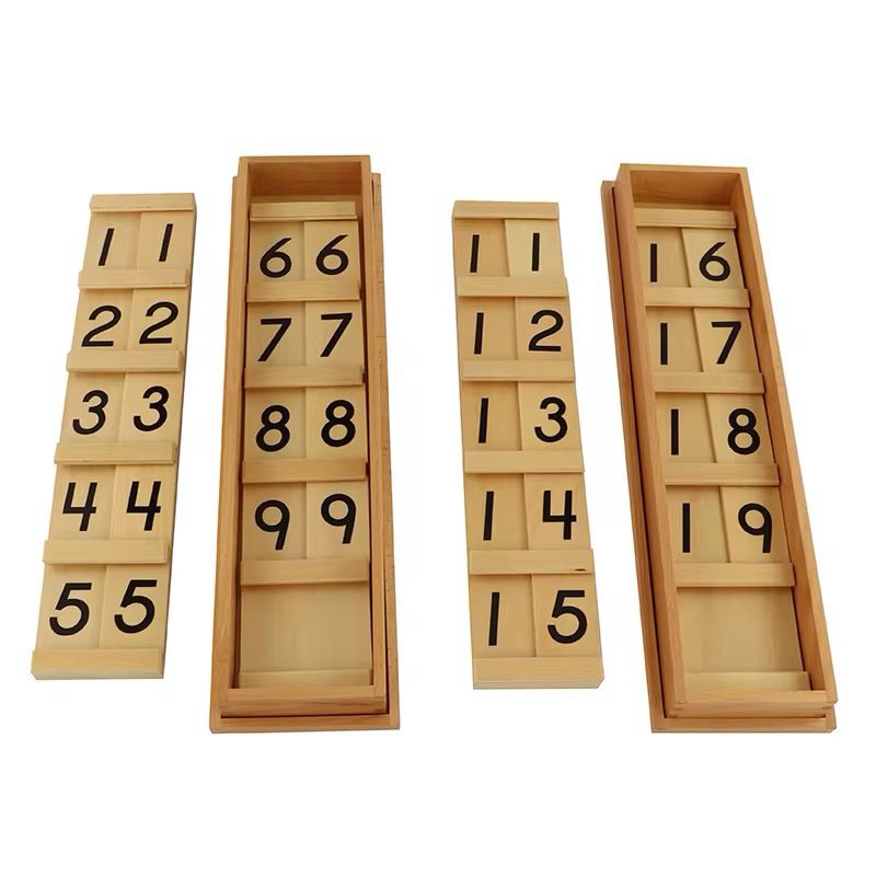 Montessori Teen and Ten Boards Set - Wooden Numerals for Numbers 11–99