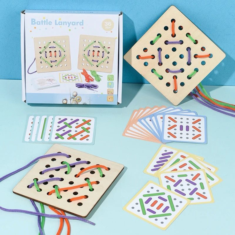 Montessori Rope Pattern Matching Game – Fine Motor and Visual Discrimination Activity for Preschoolers