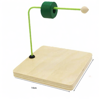 Sliding disc on horizontal dowel Montessori material  