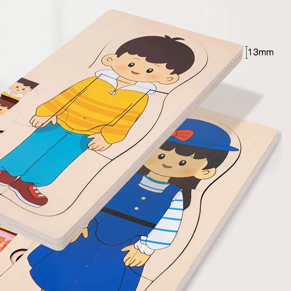 Five layer human anatomy puzzle pieces for sequencing and educational play