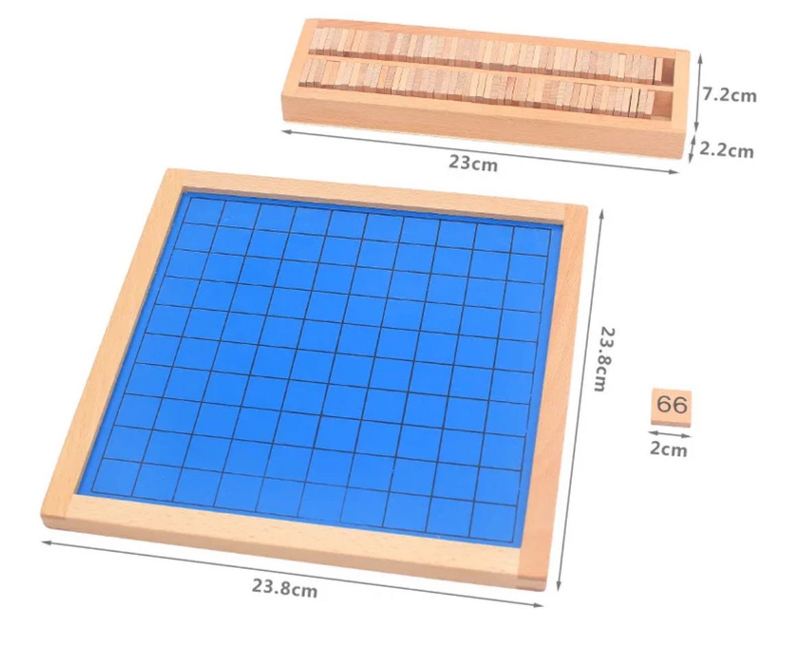 Montessori Mini Hundred Board - Compact Number Sequencing for Early Math Skills
