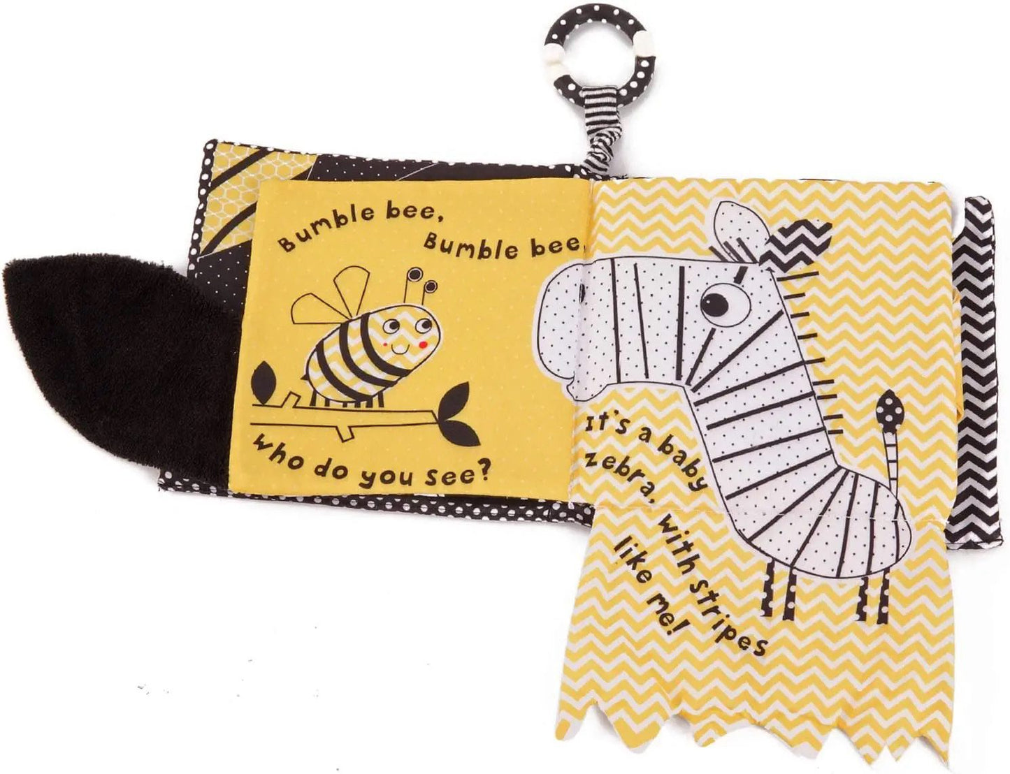 Bumble Bee High Contrast Baby Soft Book – Black and White Sensory Crinkle Book for Newborns and Infants