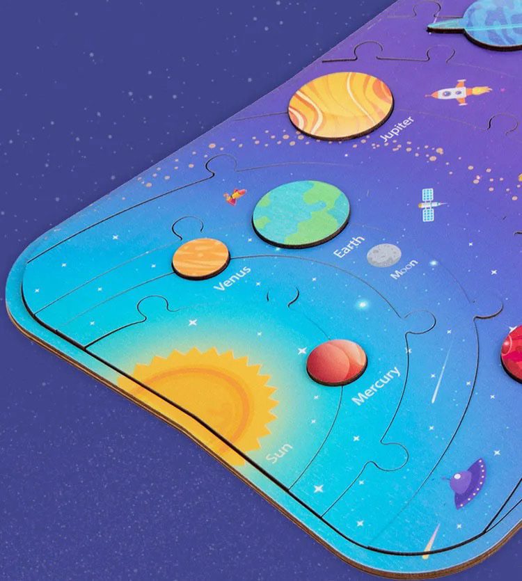 STEM Educational Solar System Puzzle – Learn Planet Order and Spatial Awareness Through Play