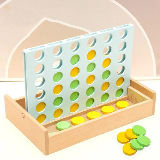 Wooden Connect 4 Game – Classic 2-Player Strategy Game for Kids and Adults | No Screen Time