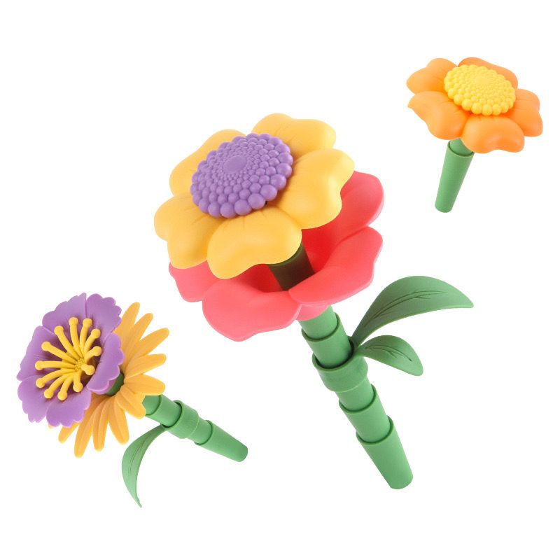 Flower Garden Building Toy - 144-Piece STEM Construction Set with Butterflies and Stackable Parts