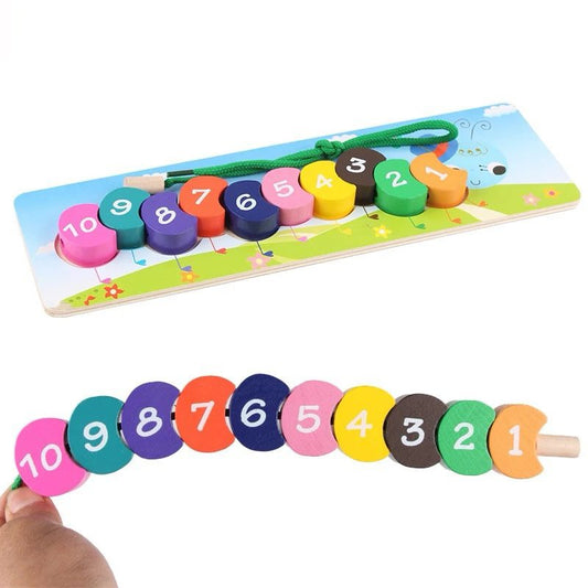 Caterpillar Lacing Toy – Montessori Fine Motor and Number Recognition Activity