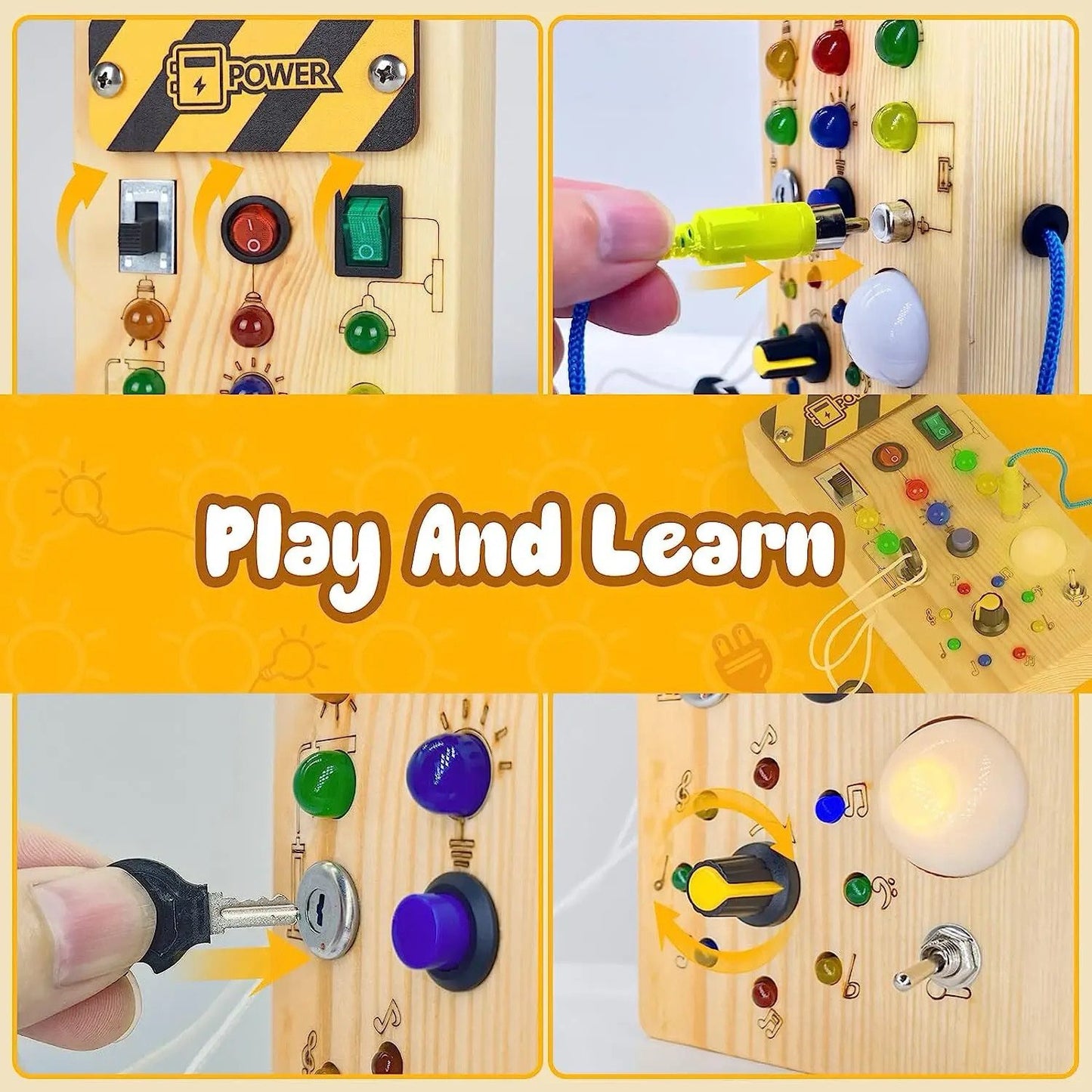 Switch Busy Board - LED Activity Board for Sensory Exploration and Fine Motor Skills