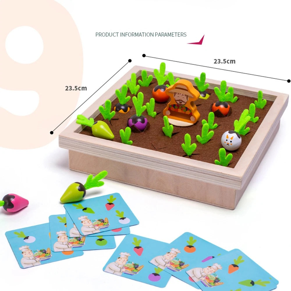 Brain development matching toy with colorful carrots for kids