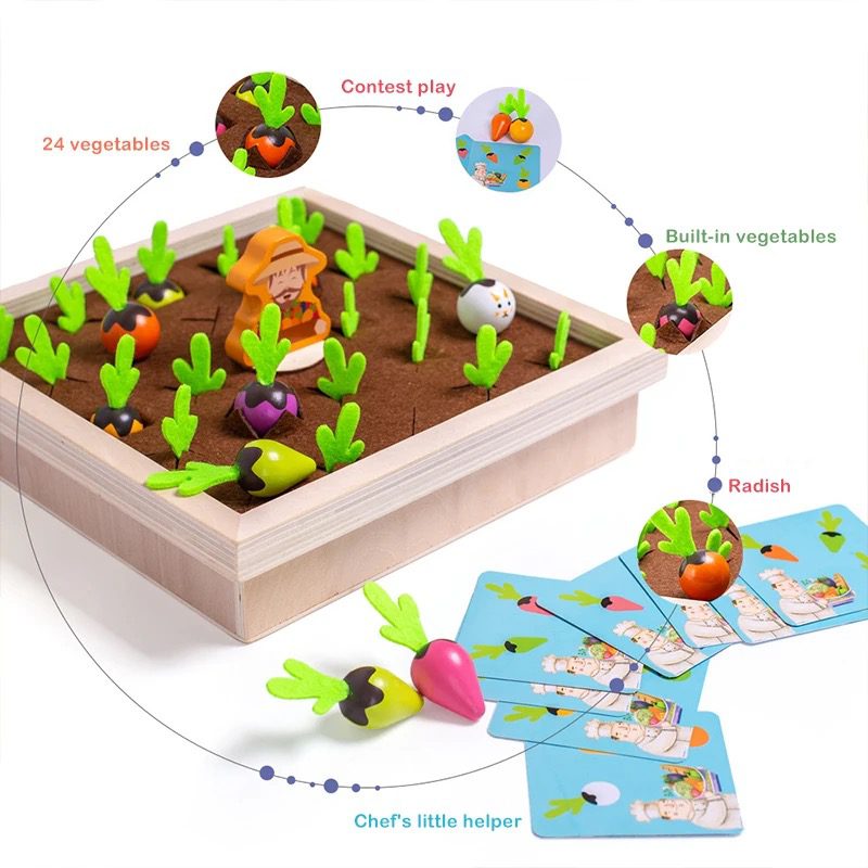 Fine motor skills toy with carrots for kids development activities