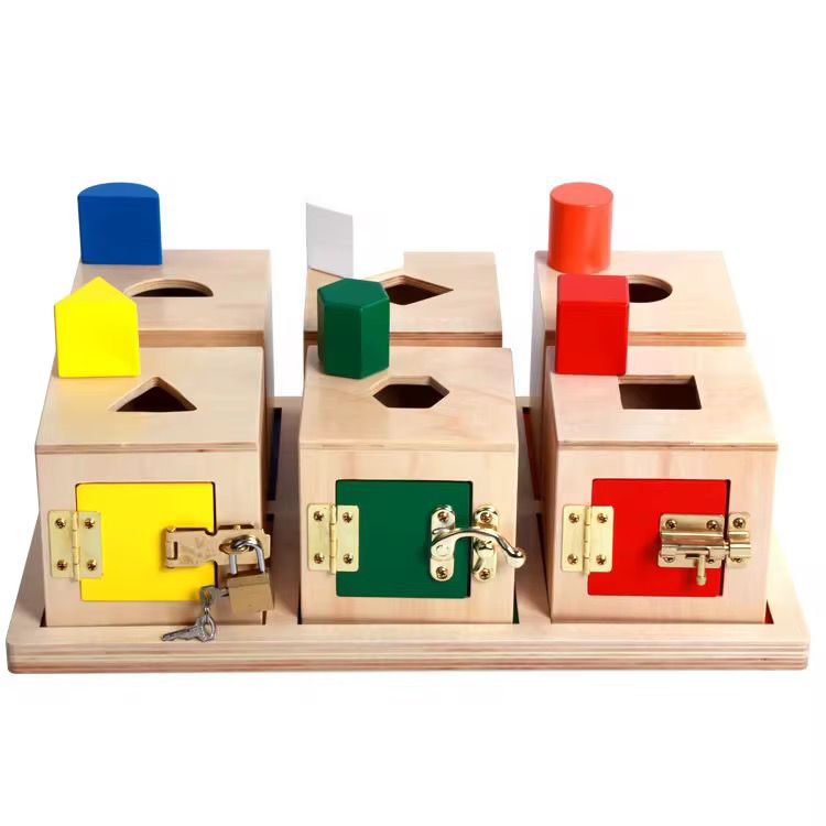 Montessori lock boxes set of 6