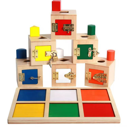 Montessori lock boxes set of 6