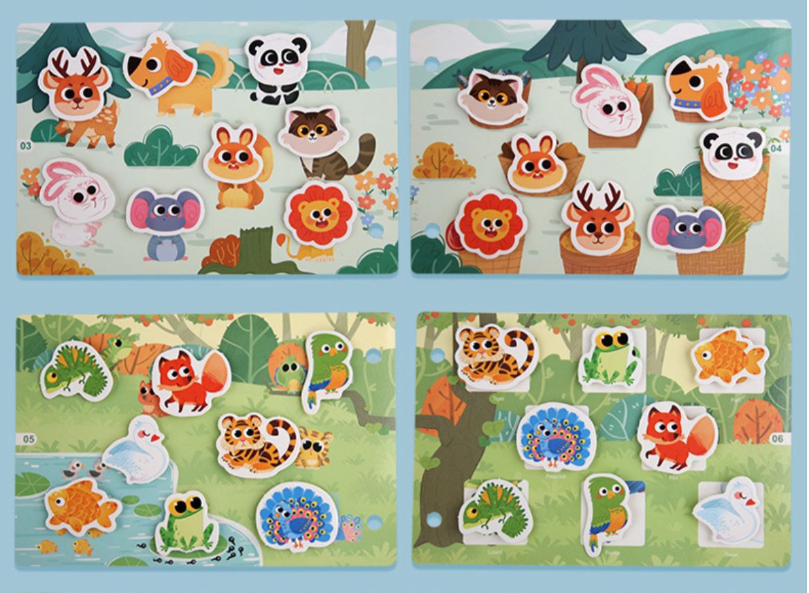 Mini Busy Book - Forest Animal Theme | Interactive Animal Matching and Discovery for Toddlers