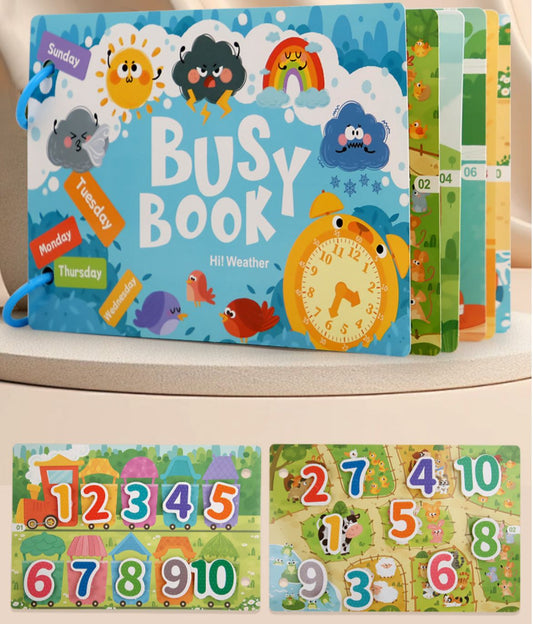Mini Busy Book - Numerals Theme | Math, Counting, and Numbers Activity Book for Preschoolers
