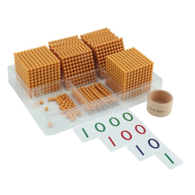 Mini Montessori Bank Game with Golden Beads (Control Cards) - Math Material for CASA and Lower Elementary