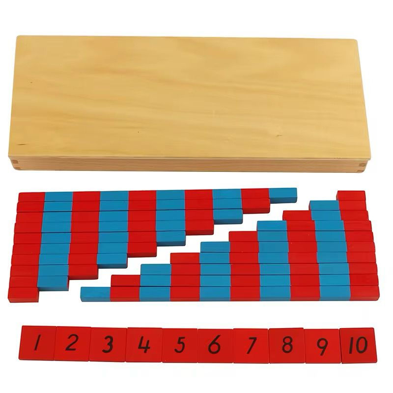 Montessori Number Rods - Mini Size Math Material for Early Counting (Homeschool Version)